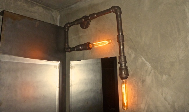 black steel lamp