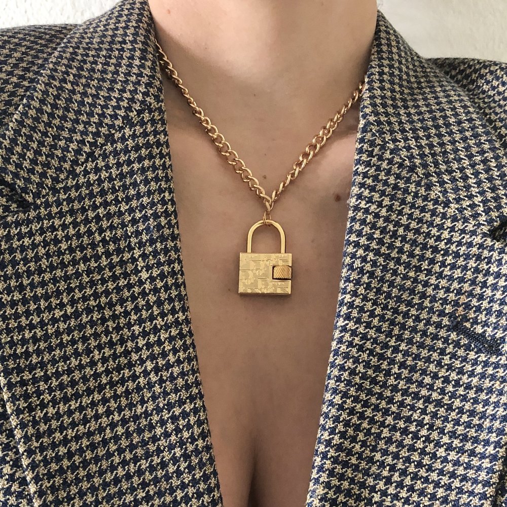vintage dior lock necklace
