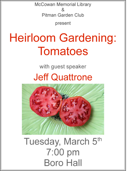 poster for an event about heirloom gardening