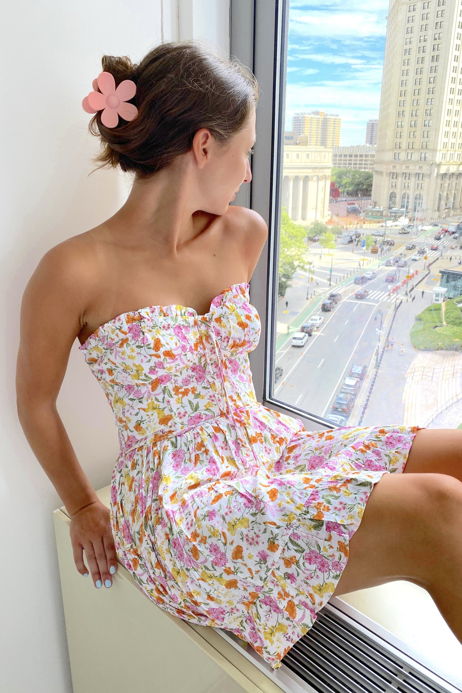 PRETTY IN PINK FLOWER MINI DRESS — Colorful Natalie