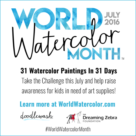 World Watercolor Month Square Badge 31 Paintings