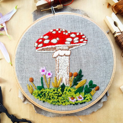 Toadstool Pdf Hand Embroidery Pattern Collaboration With Dani Ives Gulush Threads,Chipmunk Repellent Lowes