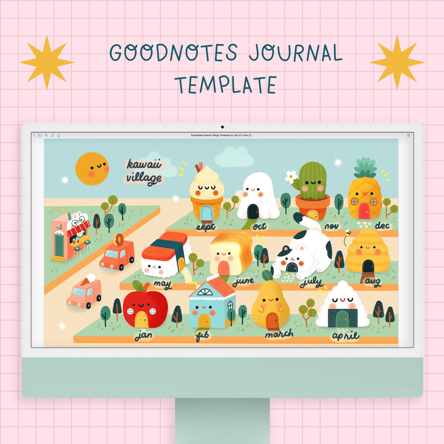 Kawaii Village GoodNotes Journal Template — Yay! It's Vica