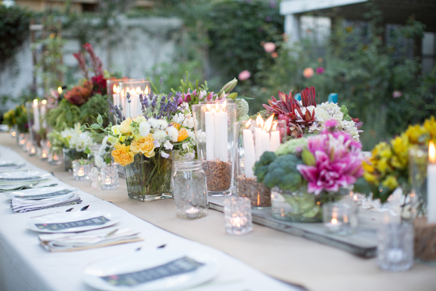 slo flowers at an outdoor garden to table party feast