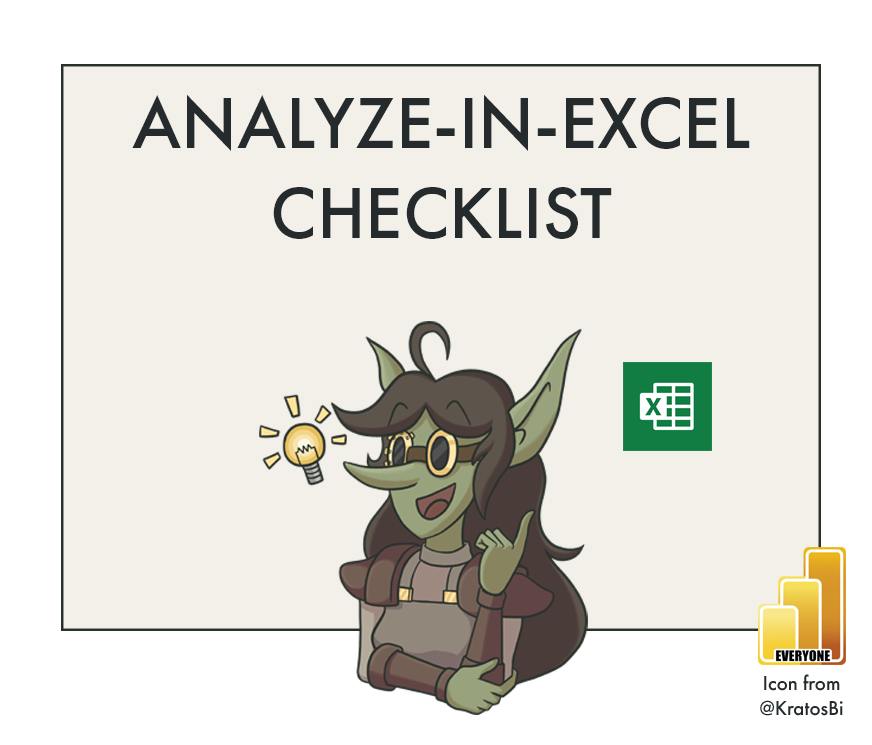 Power BI Analyze-in-Excel Checklist