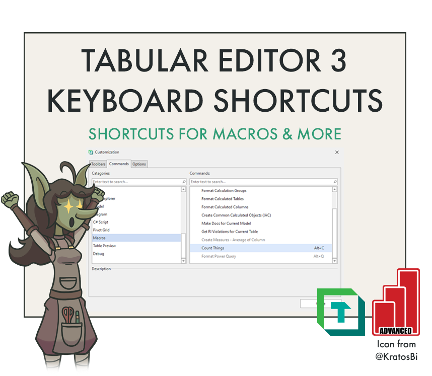 Run Tabular Editor Macros with Keyboard Shortcuts & Toolbar Buttons