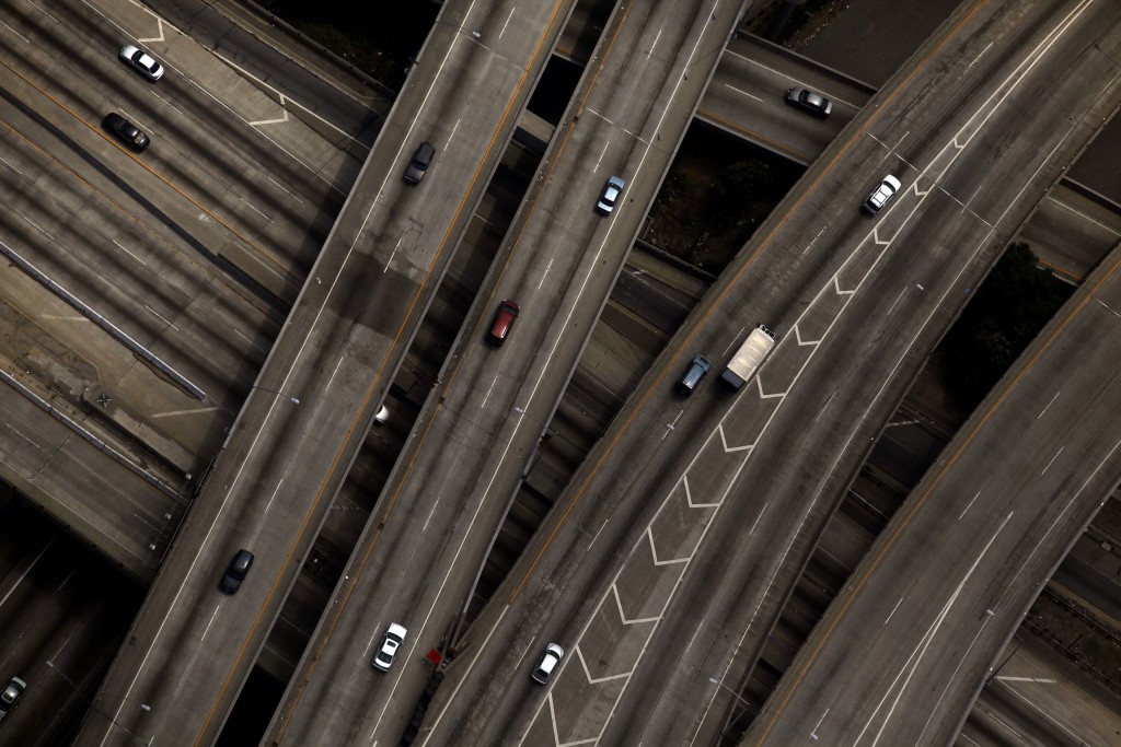 The 10/110 freeway interchange in Los Angeles, California in 2011. (Eric Thayer/Reuters)