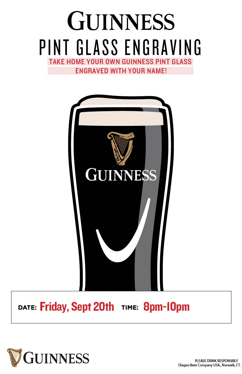 Guinness Pint Glass Egraving — O'Bannon's Taphouse
