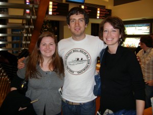 Me, my drumstick, Gary and Natalie (please note, I am not short. Gary is super tall, so is Natalie and I had flats on!)