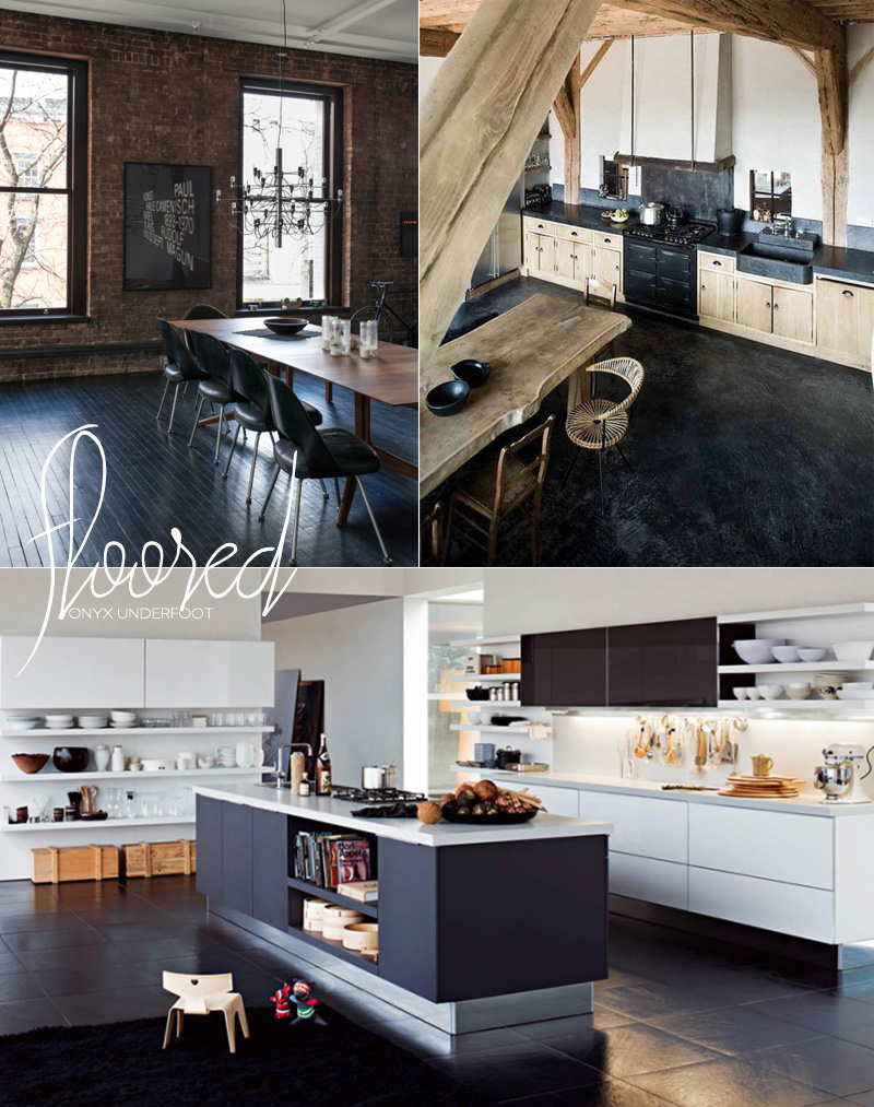 Dine X Design | Black Floors Kitchen And Dining Room
