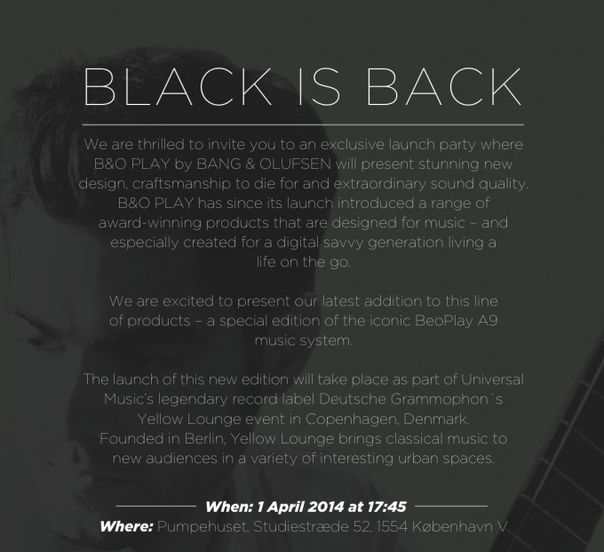 BLACK IS BACK- Launch Party Invitation