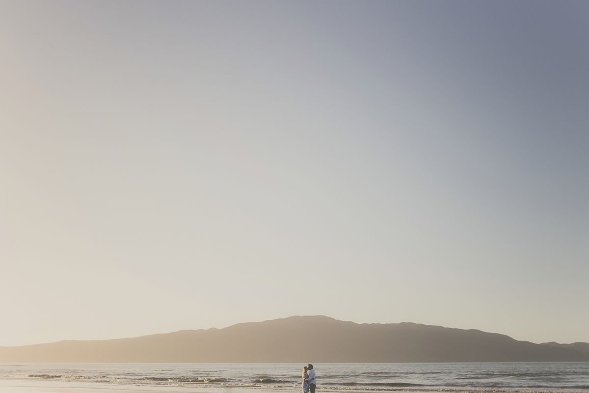 Evening engagement session at the Beach on the Kapiti Coast