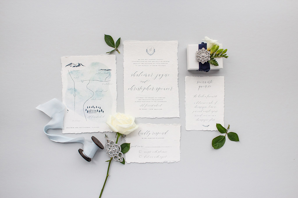 wedding invitation by Sunny and Swoon