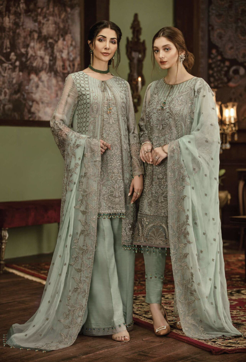 NEW Arrival  embroidered Chiffon Stitched Salwar kameez For EID Fancy party wear 