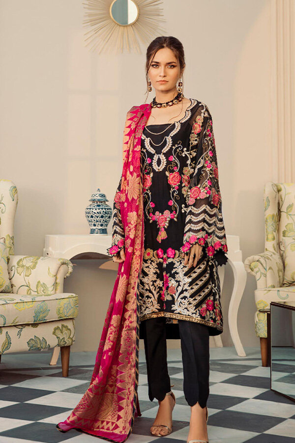 Unstitch Net Punjabi Suit With Silk Salwaar Fabric And Net  Dupatta