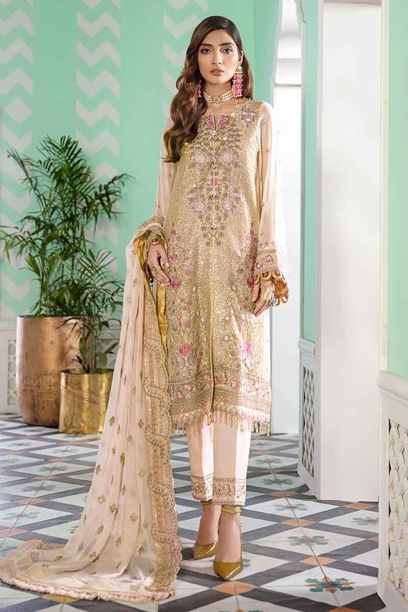 Ready to wear Chiffon 3 pc Pakistani designer wear.