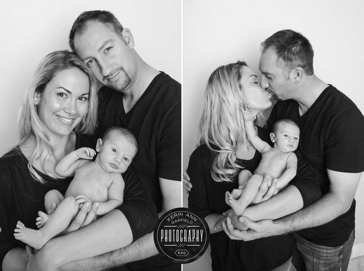 West Linn Family Photographer, Baby Colson with his parents - by Kerri Ann Garfield Photography
