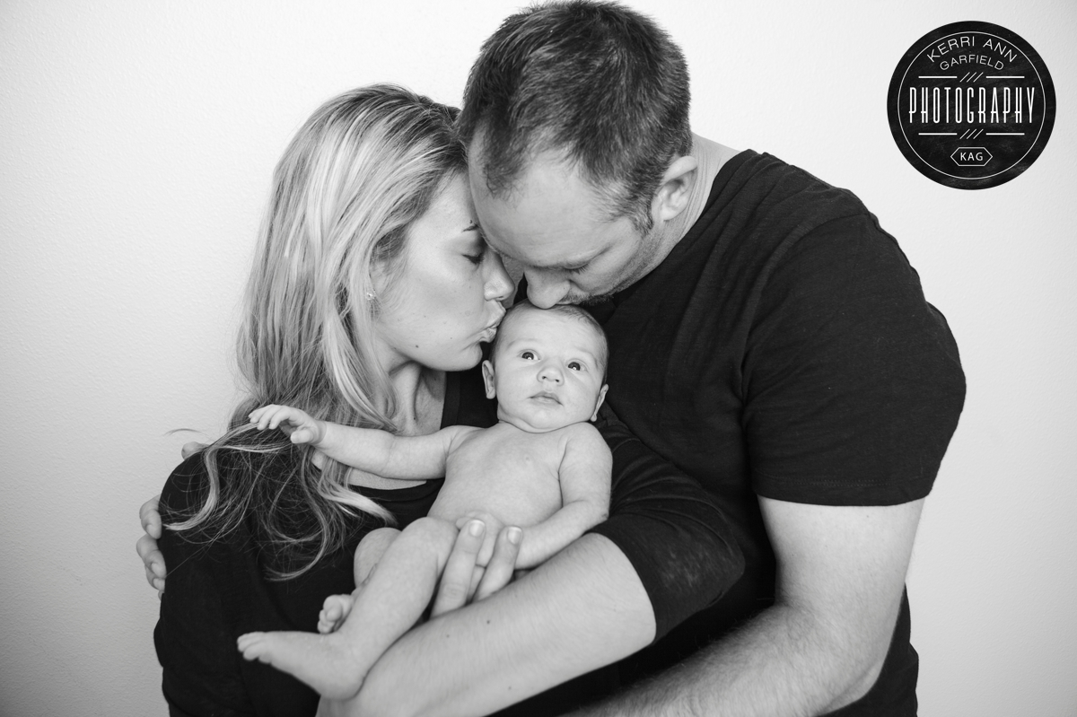 West Linn Family Photographer, Baby Colson with his parents - by Kerri Ann Garfield Photography