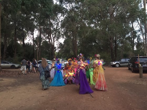 Faeries in our midst in the 'artist only' section at Nannup music festival
