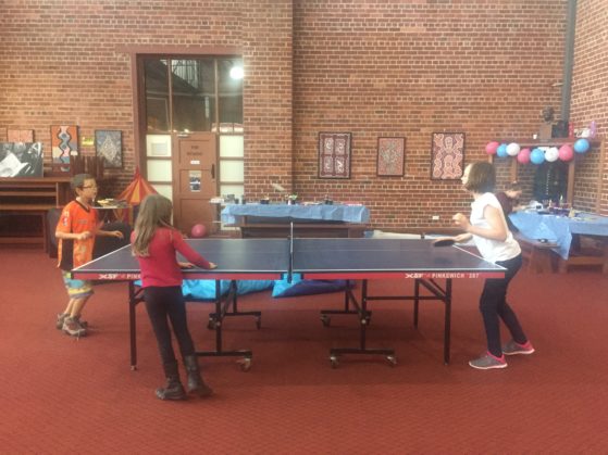 Homeless: Enjoying table tennis in the kids corner
