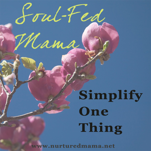 Simplify One Thing, part of the Soul-Fed Mama series at www.nuturedmama.net