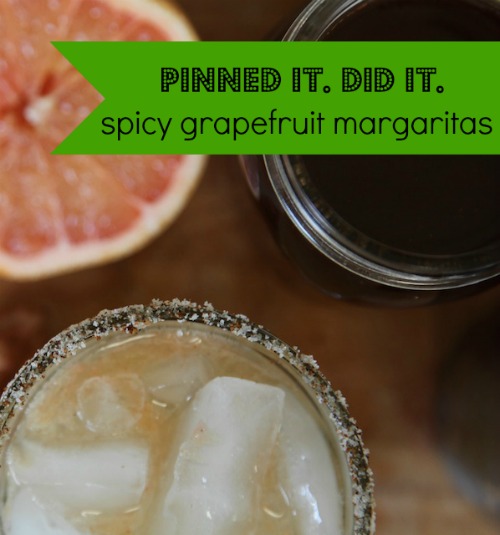 Pinned It. Did It. Spicy Grapefruit Margaritas recipe review :: nurtured mama.net