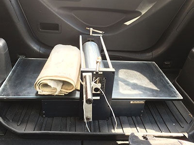 When you know it is yours – the Ettan Ms-18 etching press in the back of my car.