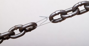 weakest link in a chain. concept of genuine software (machine part, team player, etc) makes difference