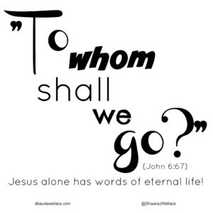 To whom shall we go? Jesus alone has the words of eternal life.