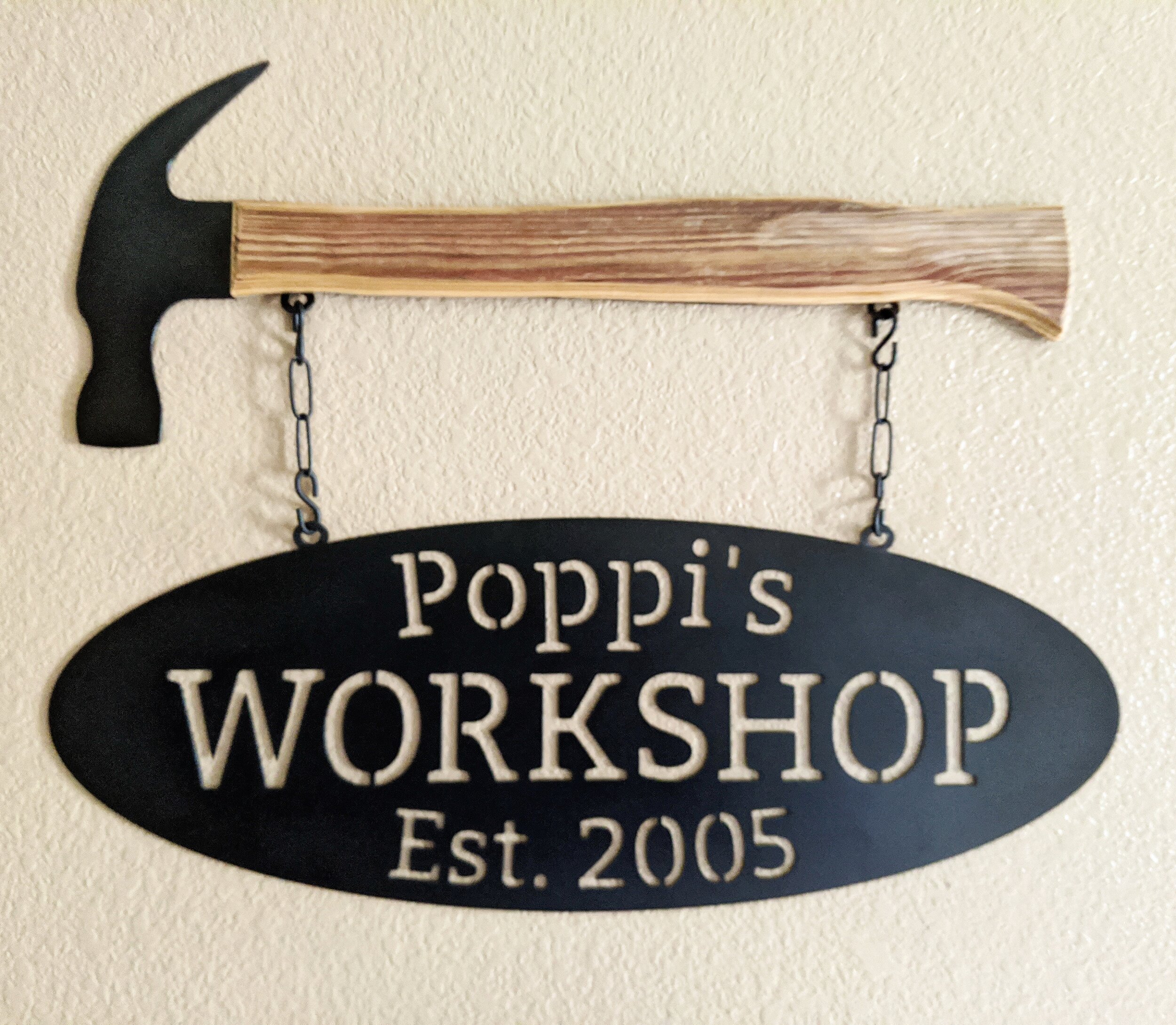 Personalized WORKSHOP Sign Printed w YOUR NAME Aluminum SIGN WORK TOOLS HORZ#074 