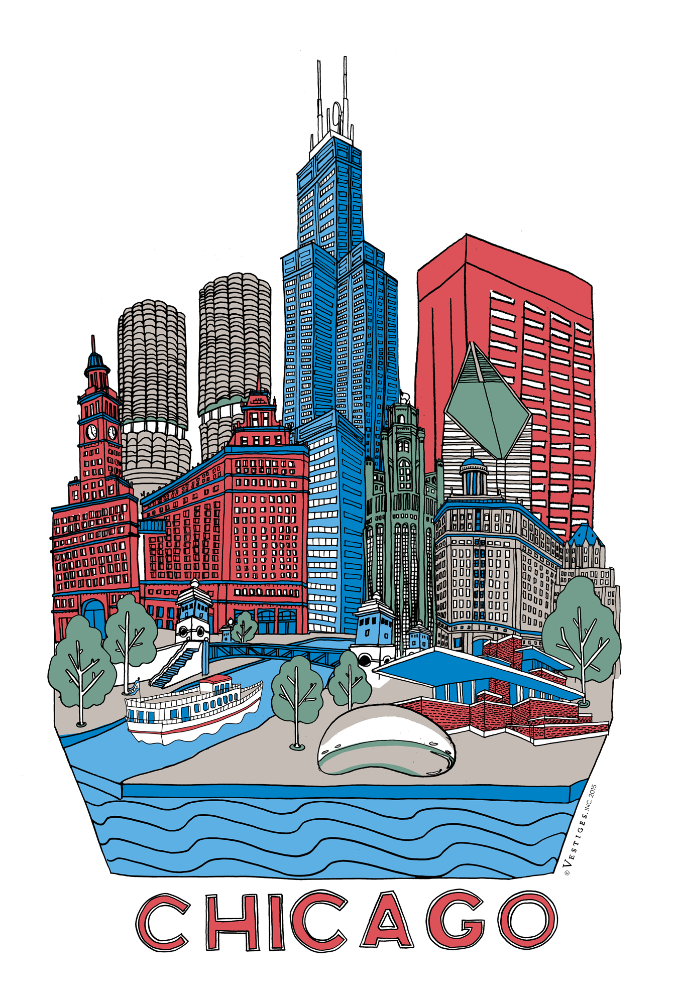 Chicago City Collage created by artist Julie Van Grol — Vestiges Inc.