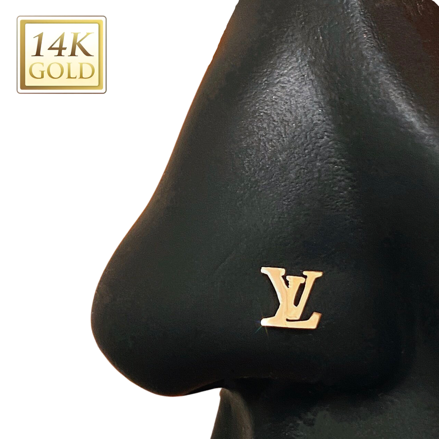 14kt LV Nose Stud — STATEMENT GOLD