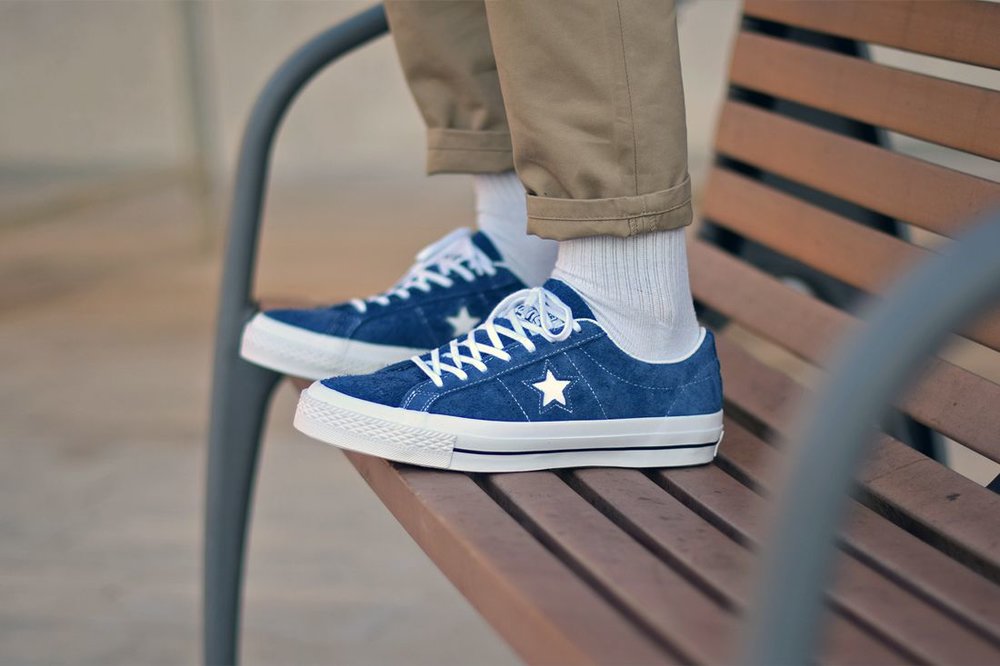 Off Converse One Star 74 Navy Suede Low 
