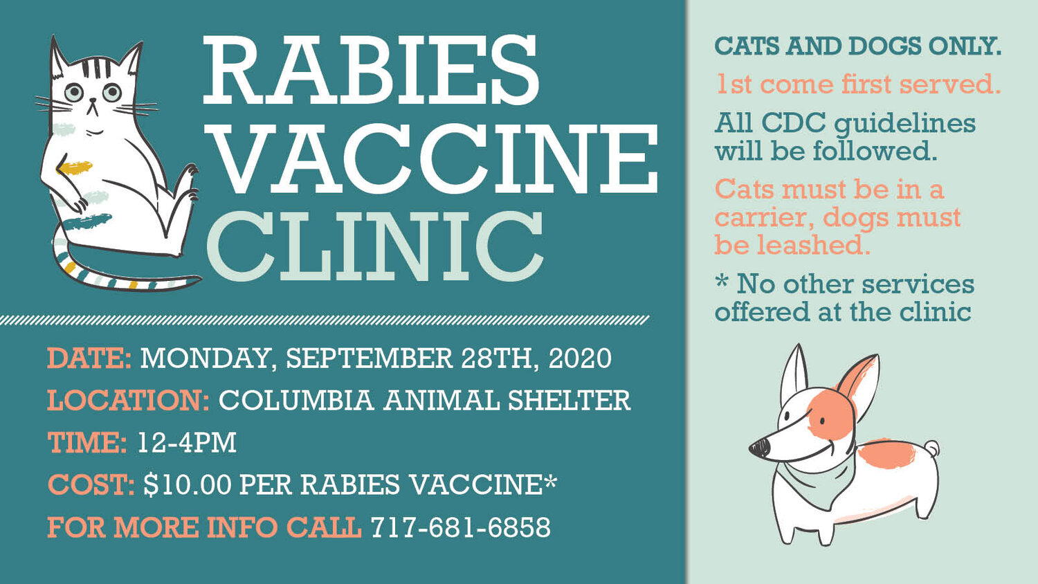 $10 Rabies Vaccine Clinic — Columbia Animal Shelter Columbia, PA 17512