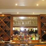 Glass mirror behind bar of Stewarts at Brookleigh Estate
