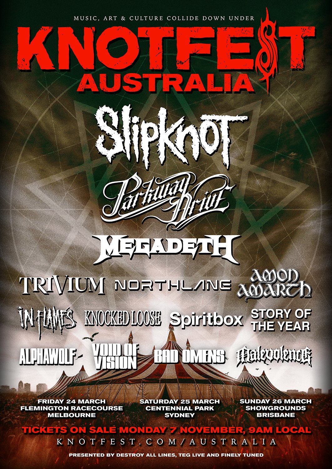 SLIPKNOT’S KNOTFEST IS COMING TO AUSTRALIA IN 2023