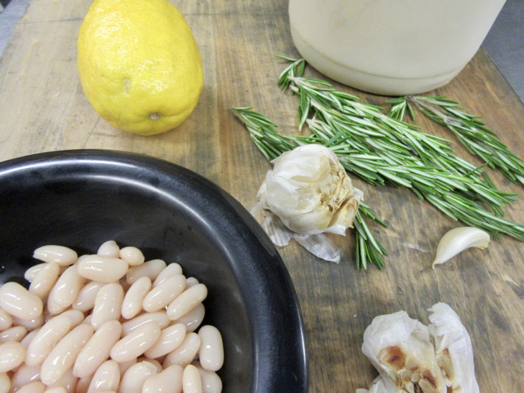 cannellini beans, lemon, roasted garlic and rosemary