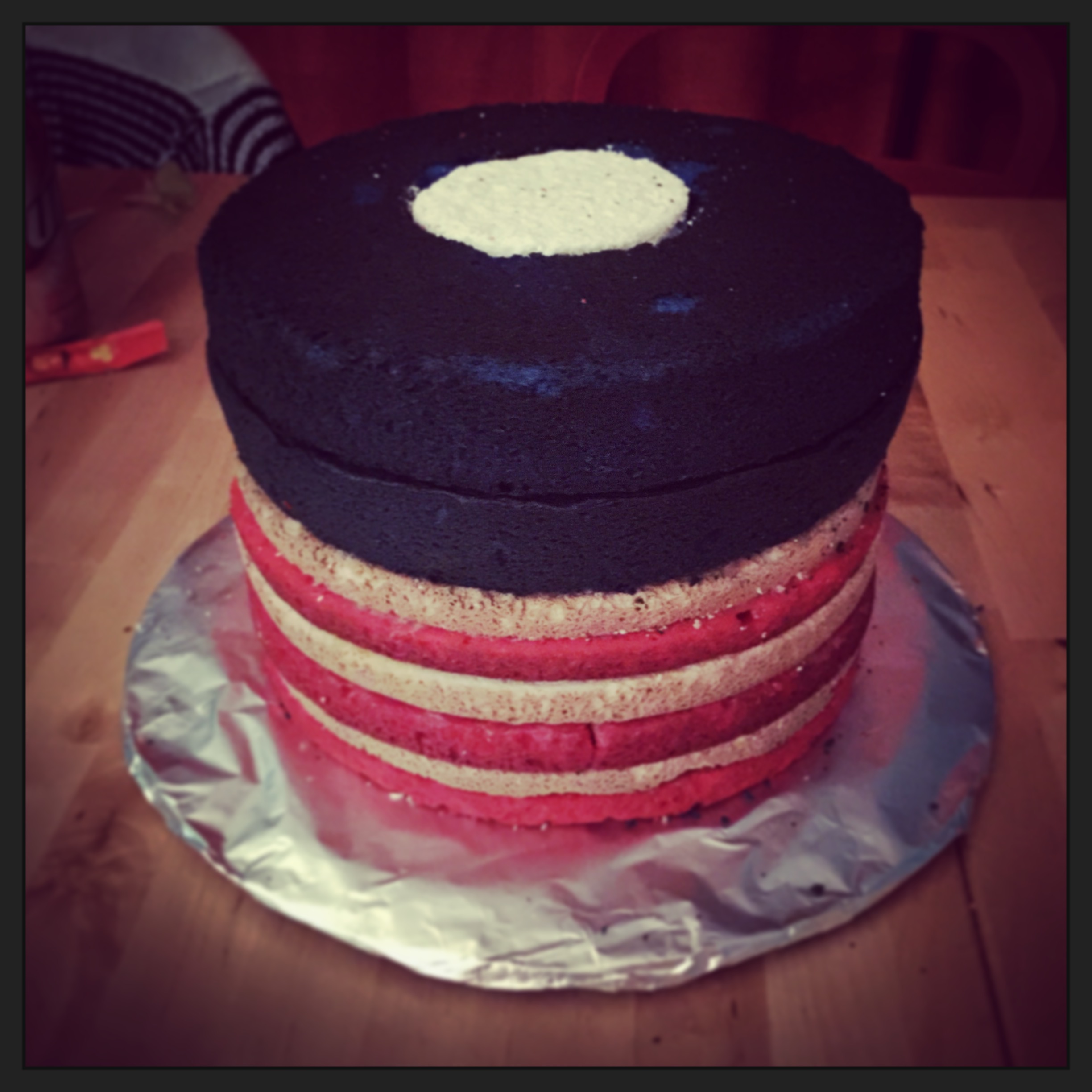 flag cake layers