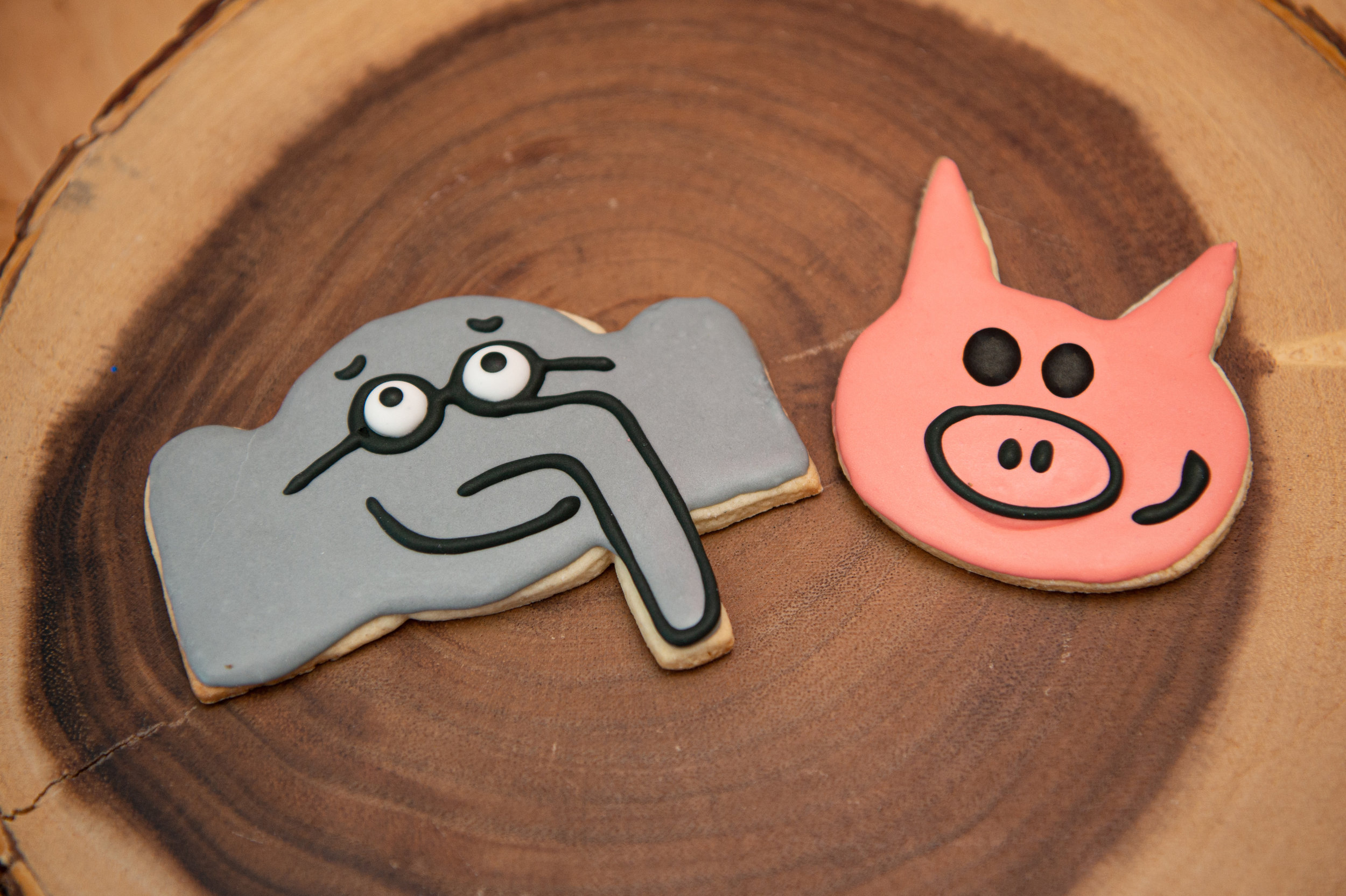 Elephant and Piggie Cookies Close Up