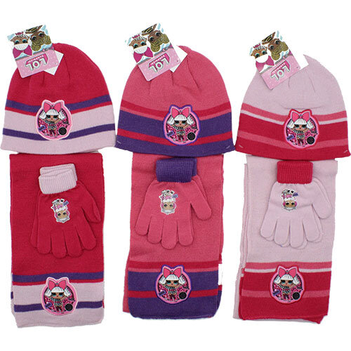 LOL Surprise Girls Winter Hat Scarf Gloves Set 