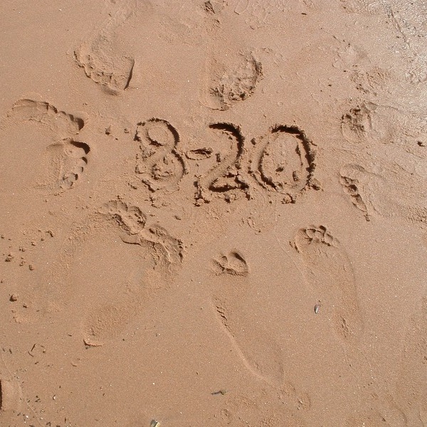 Ya-Ya Footprints in PEI's red sand. August 20, 2003