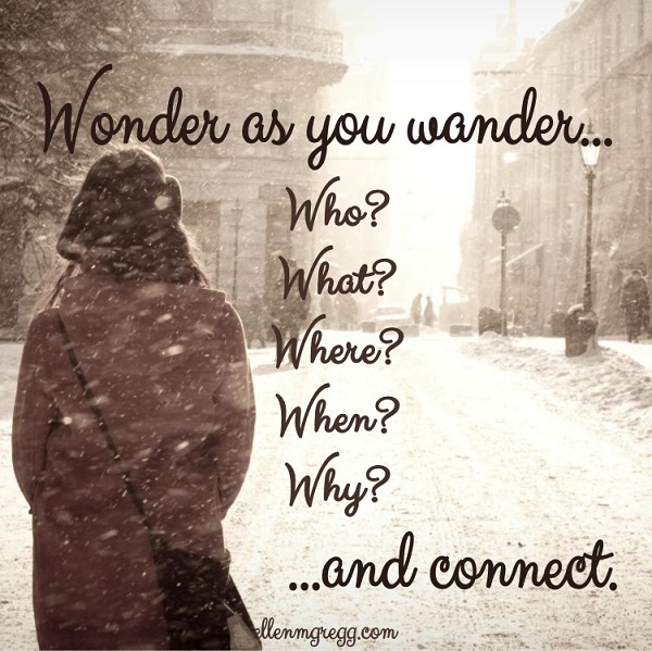 Wonder as you wander... Who? What? Where? When? Why? ...and connect.