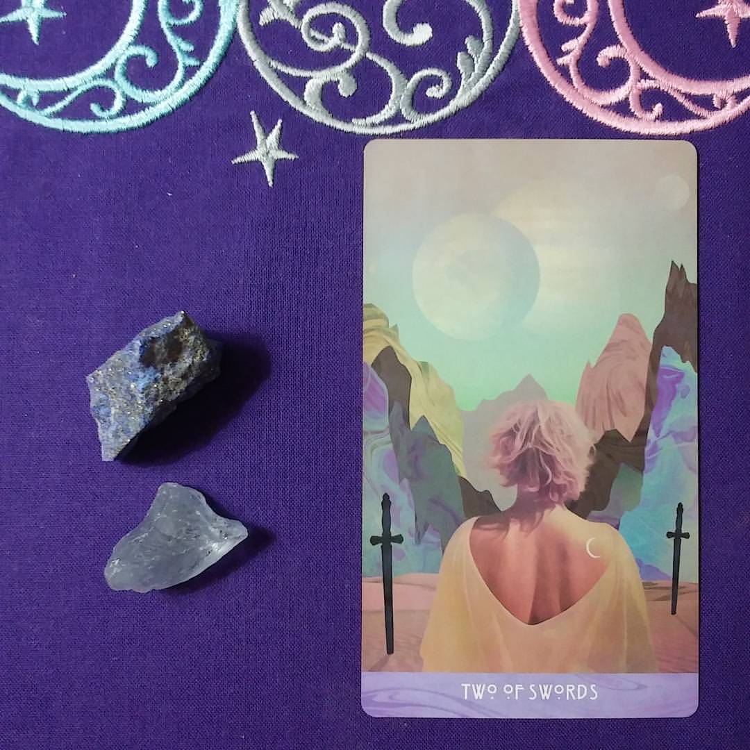 Mind Your Words ~ A post by Ellen M. Gregg :: Intuitive ~ Two of Swords from The Starchild Tarot Akashic