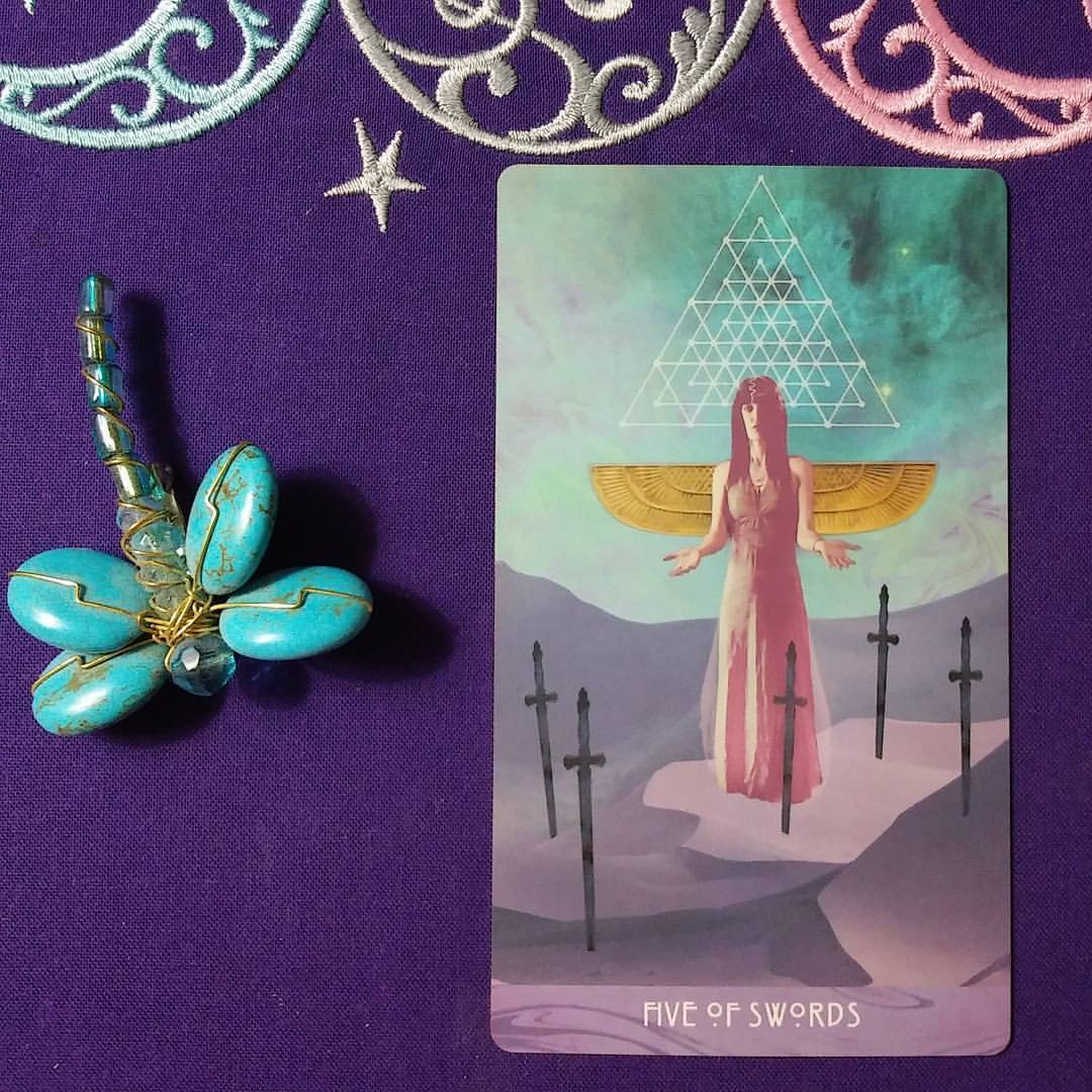 The Word Is Love ~ A post by Ellen M. Gregg :: Intuitive ~ Five of Swords from The Starchild Tarot Akashic