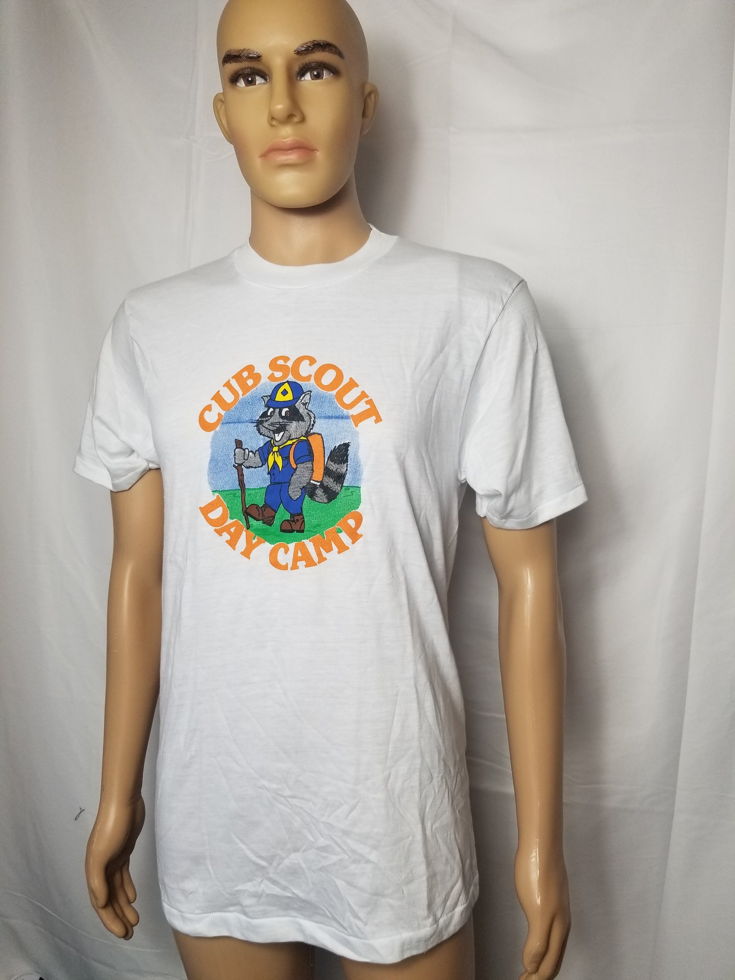 Rare Vintage Cub Scout Day Camp Single Stitch T Shirt 80s 1980s 50/50 Hanes USA