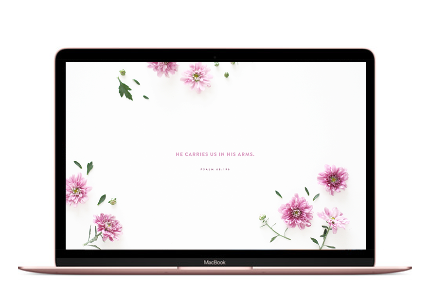 "He Carries us in His arms." Psalm 69:19 | Bible Verse & Monthly Calendar Wallpapers For Your Devices | The Morning | A Community of hope for women finding joy after infant loss and miscarriage. | Ashlee Proffitt | The Morning | Miscarriage, Stillbirth, Infant Loss