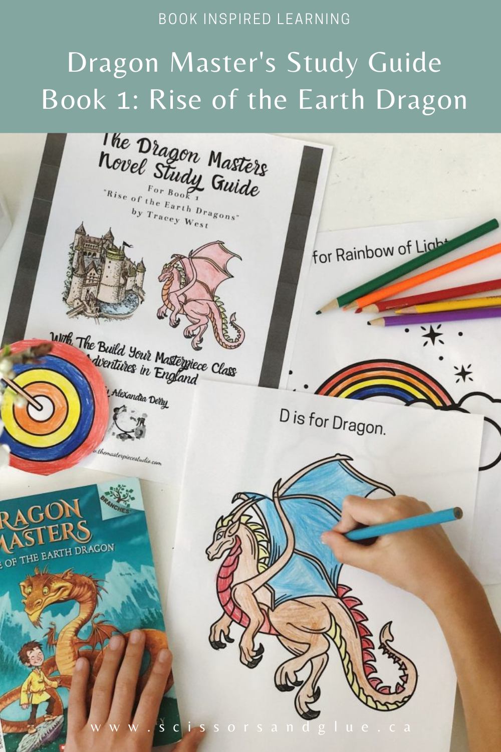 Dragon Masters Study Guide and coloring pages in action with child coloring.