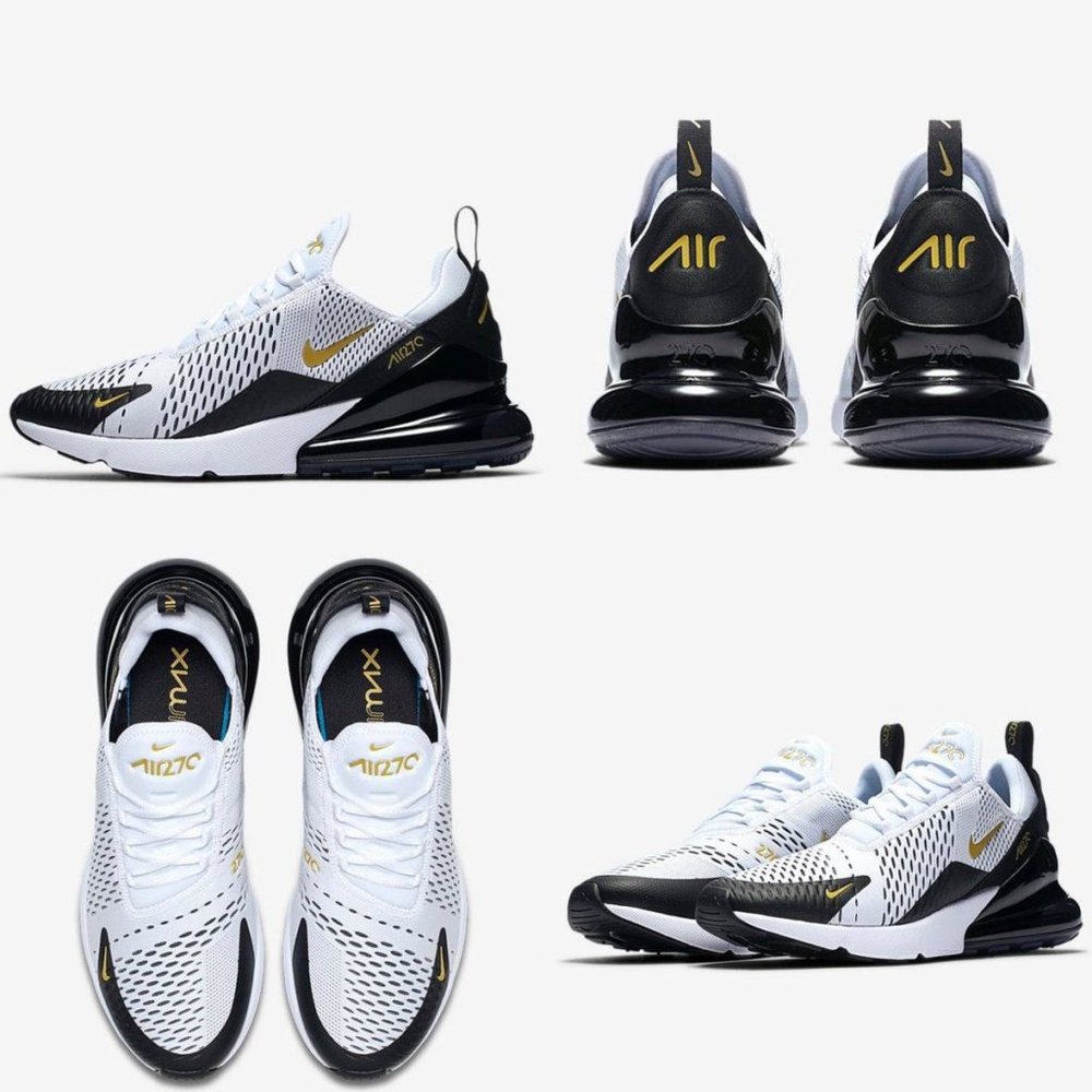 white and gold air max 270