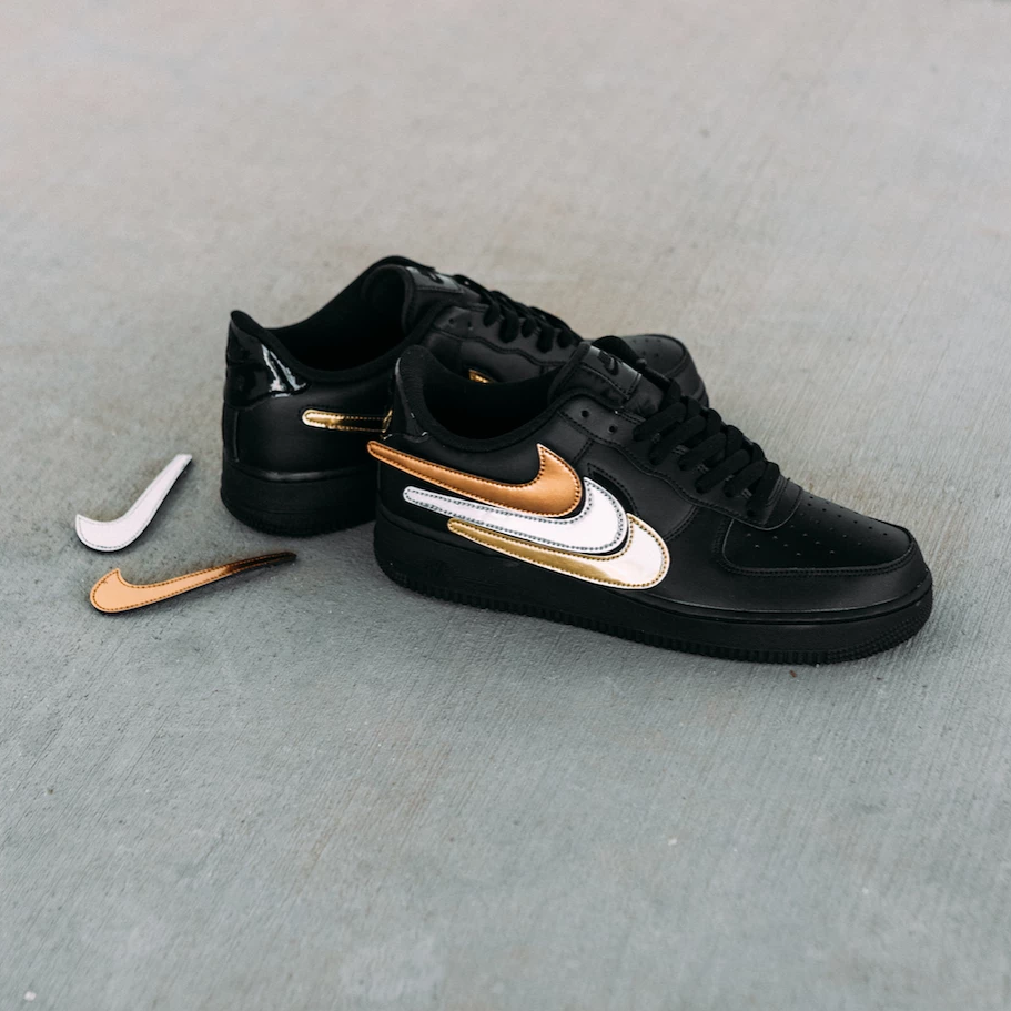 air force 1 removable swoosh black