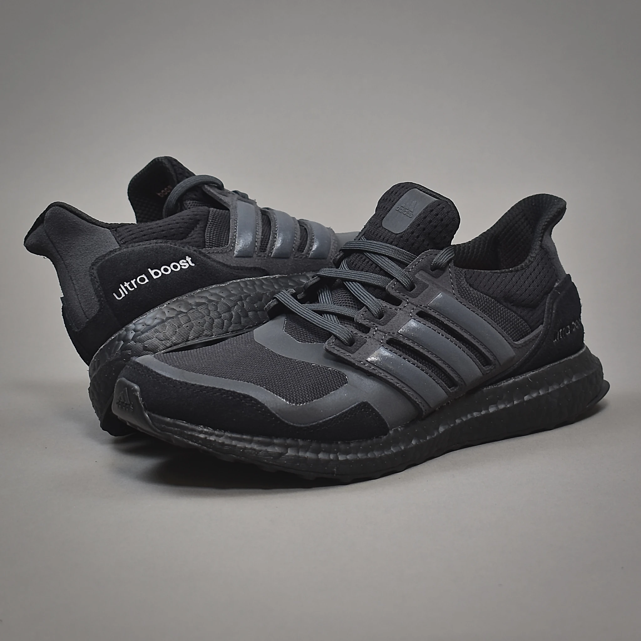 black leather ultra boost